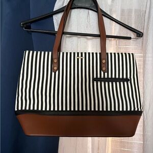 Lovevook Striped Black and Brown Tote Bag